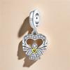 Copper Hollow Out Heart Angel Pendants Bracelet Charms Fit Bangle For Women Jewelry Party Beads Gifts Diy Accessory