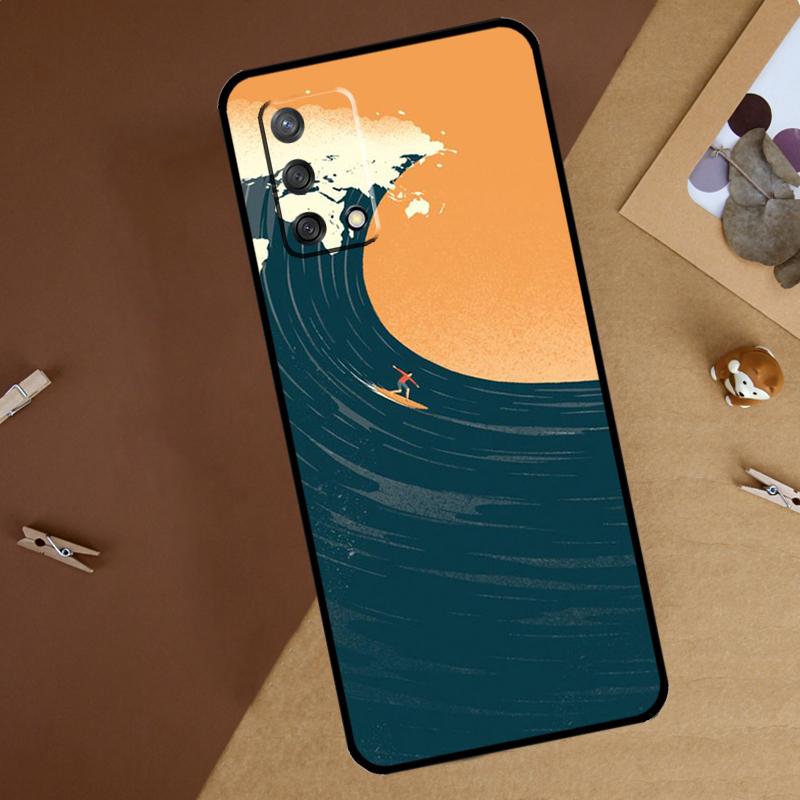 Surfing Wave For Oppo A40 A60 A80 A74 A94 A54 A18 A38 A58 A78 A98 A16 A76 A96 A15 A57S A17 A77 Phone Case