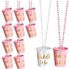 12pcs ABS Gold Foil Shot Glass Necklaces For Bachelorettes Party Decorations Bachelor Party Favors