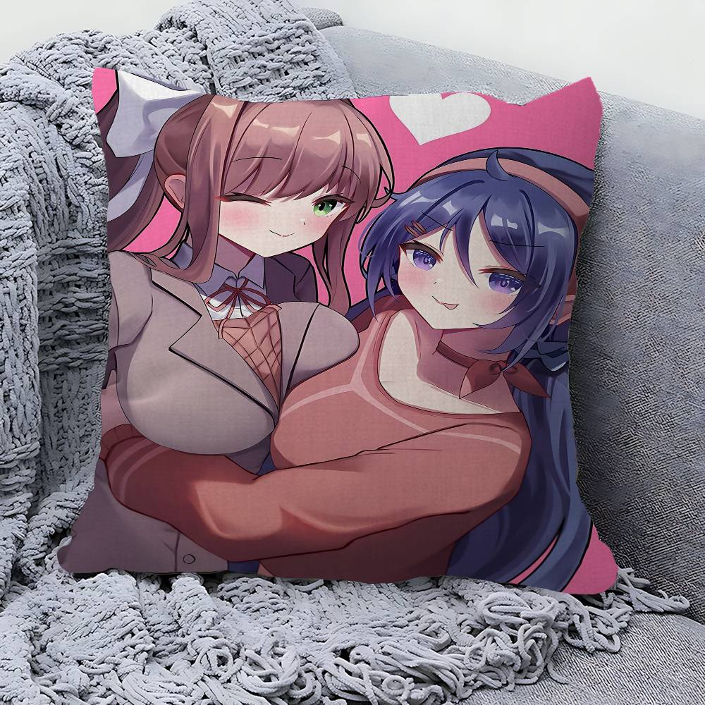 Anime D-Doki Literatuare DDLC Maple Design Cushion Cover Happy Autumn Harvest Decor Holiday Decorati Pillow Cover