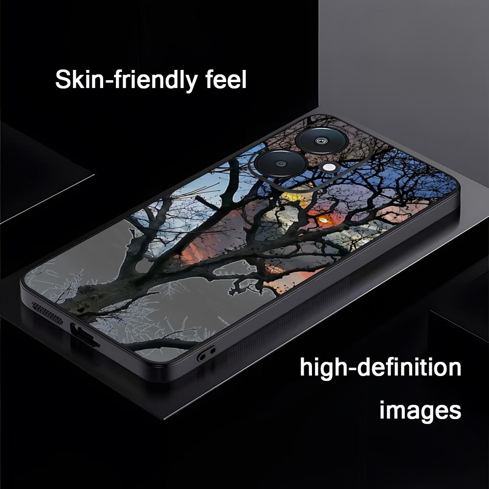 Tree design Beautiful Hot Phone Case For Xiaomi Redmi 14C 13C 12C Note14 13 12 11 10 Pro Plus S Soft Black Phone Cover