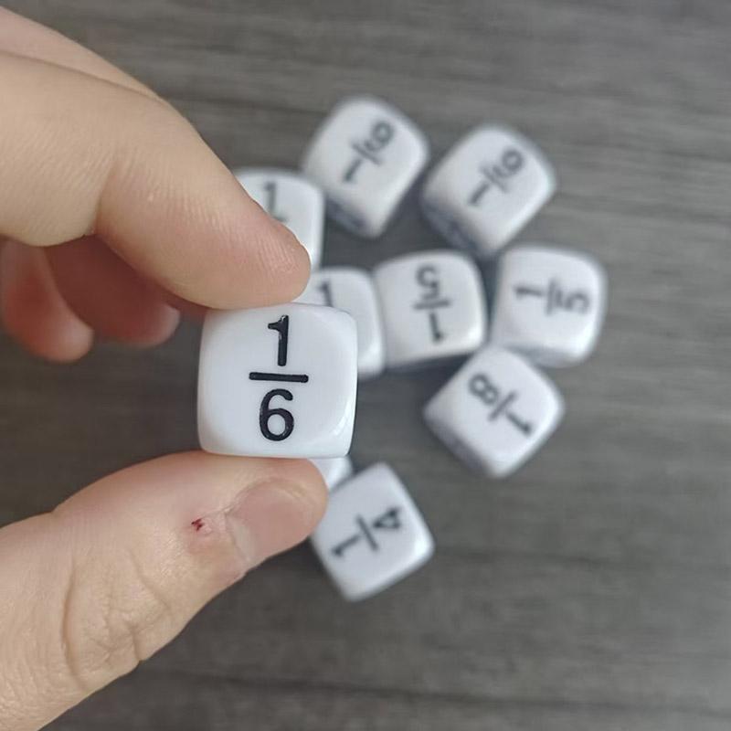 Fraction Dice 16Mm Math Practice Learning Toys For Kids Boys Girls Educational Classroom Gifts Students Board Games Accessories