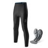 ROCKBROS Men's Winter Cycling Pants, Long Tights with Fleece Lining, Padded and Pockets, Ideal for Road Bikes and Cycling