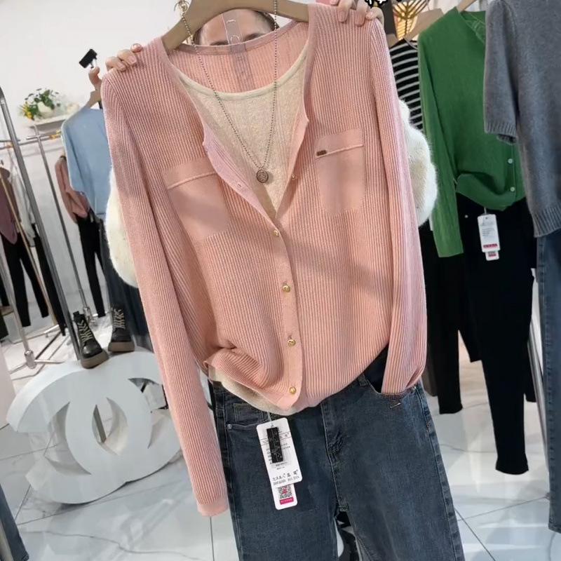 

Pink Two-Piece Knitwear – 2025 Autumn Plus Size, New Arrival, Fashion Top 2XL вишневый розовый