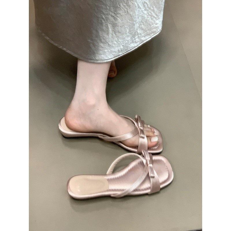 Niche design is not tired of feet, sweet open-toed sandals, fairy wind 2025 summer new slippers