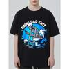 Black T Shirt Doing Dad Shit Skeleton Toilet Graphic For Casual Wear