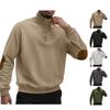 TEMU Light Mature Casual Sports Men's Jacquard Small Square Stand Collar Long-sleeved Pullover Buttoned Outdoor Sweatshirt