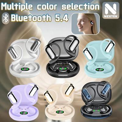 True Wireless Open-Ear Bluetooth Earbuds 5.4 TWS – 360° Surround Sound, All-Day Comfort, Sports Fit, Clear ENC Calls