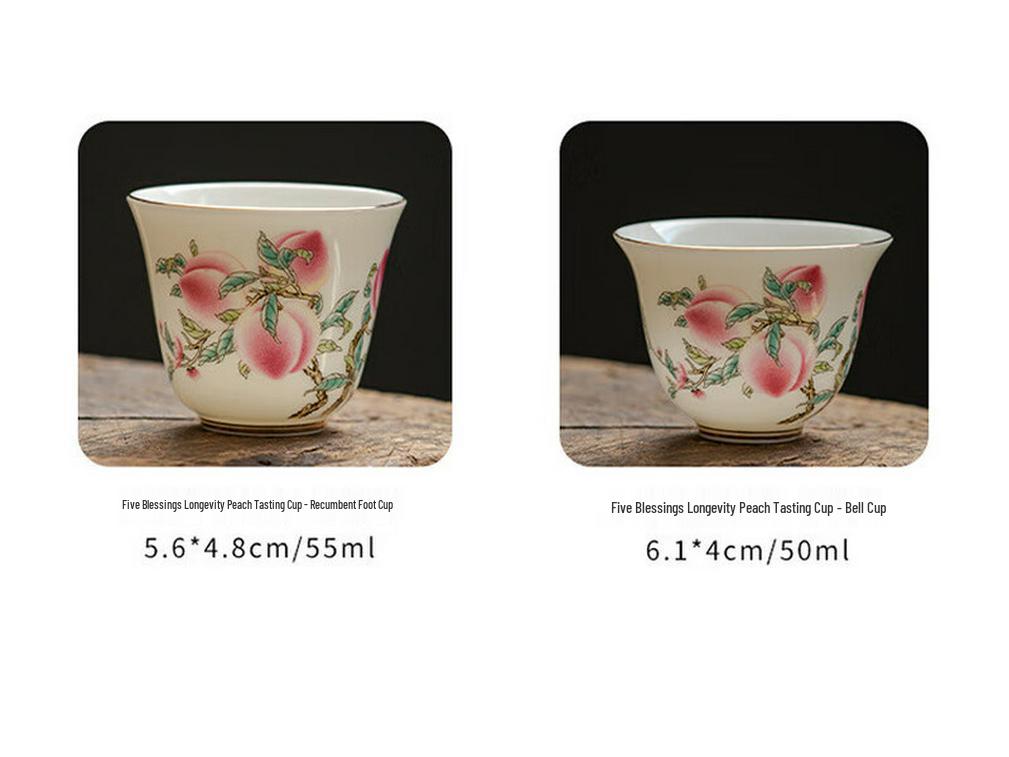 Chaxun Dehua White Porcelain Nine Peaches Teacup