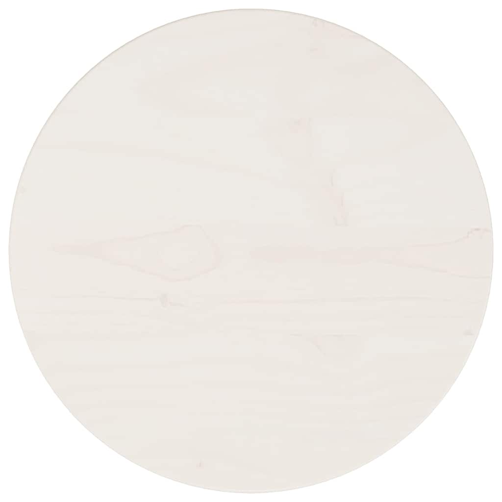 Round Table Top White Ø30x3 cm Solid Pine Wood