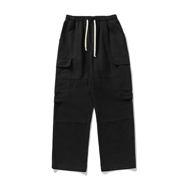 Spring Men's New Retro Casual Outdoor Stitching Loose Straight Pants