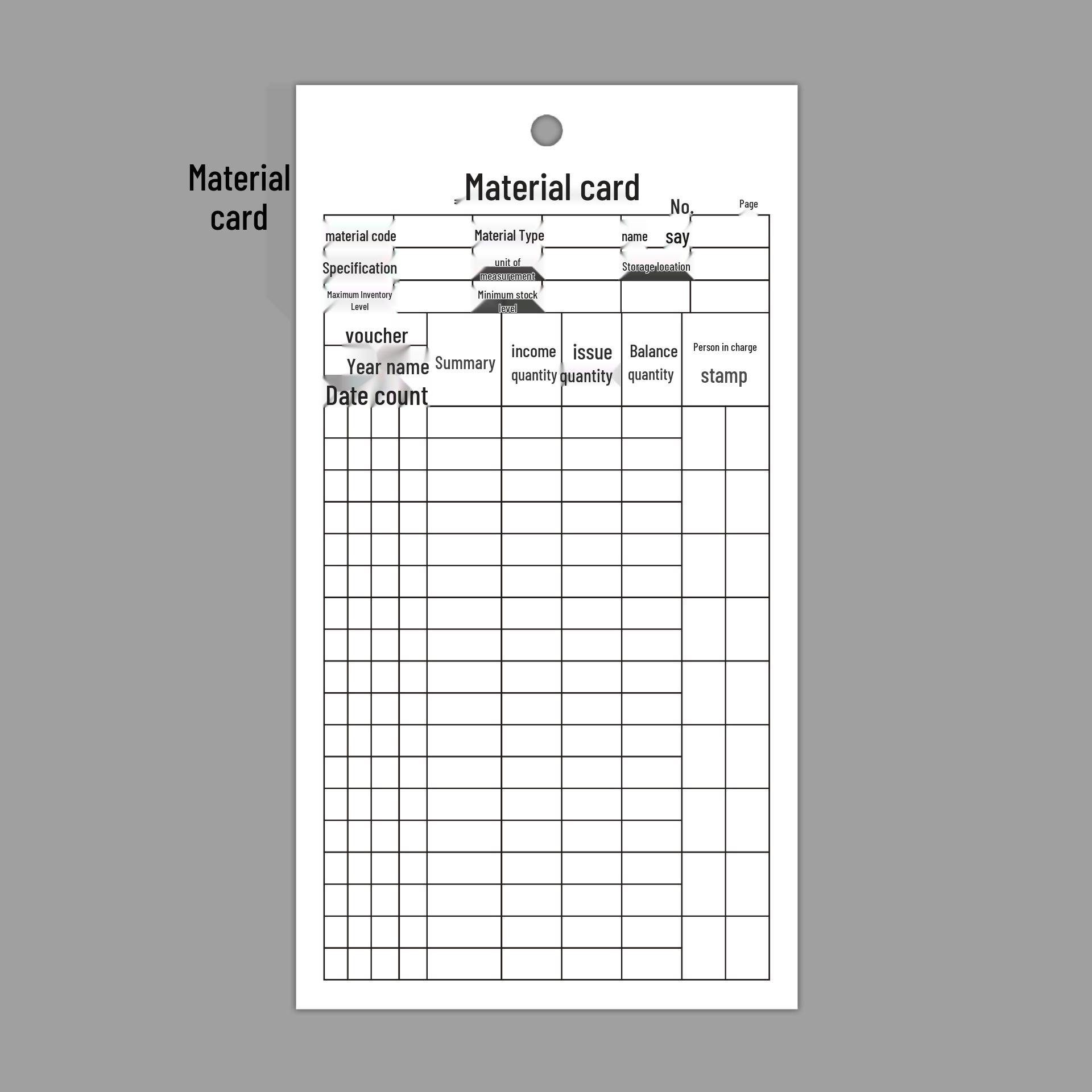 Double-Sided Writable Inventory Card for Material Tracking