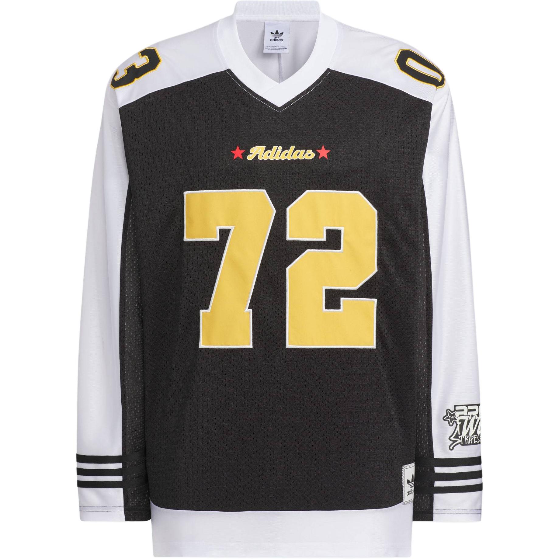 

Adidas Originals Bbrtr Long Sleeve Jersey With Letter And Number Print Unisex Tops Black White KA8003 XL