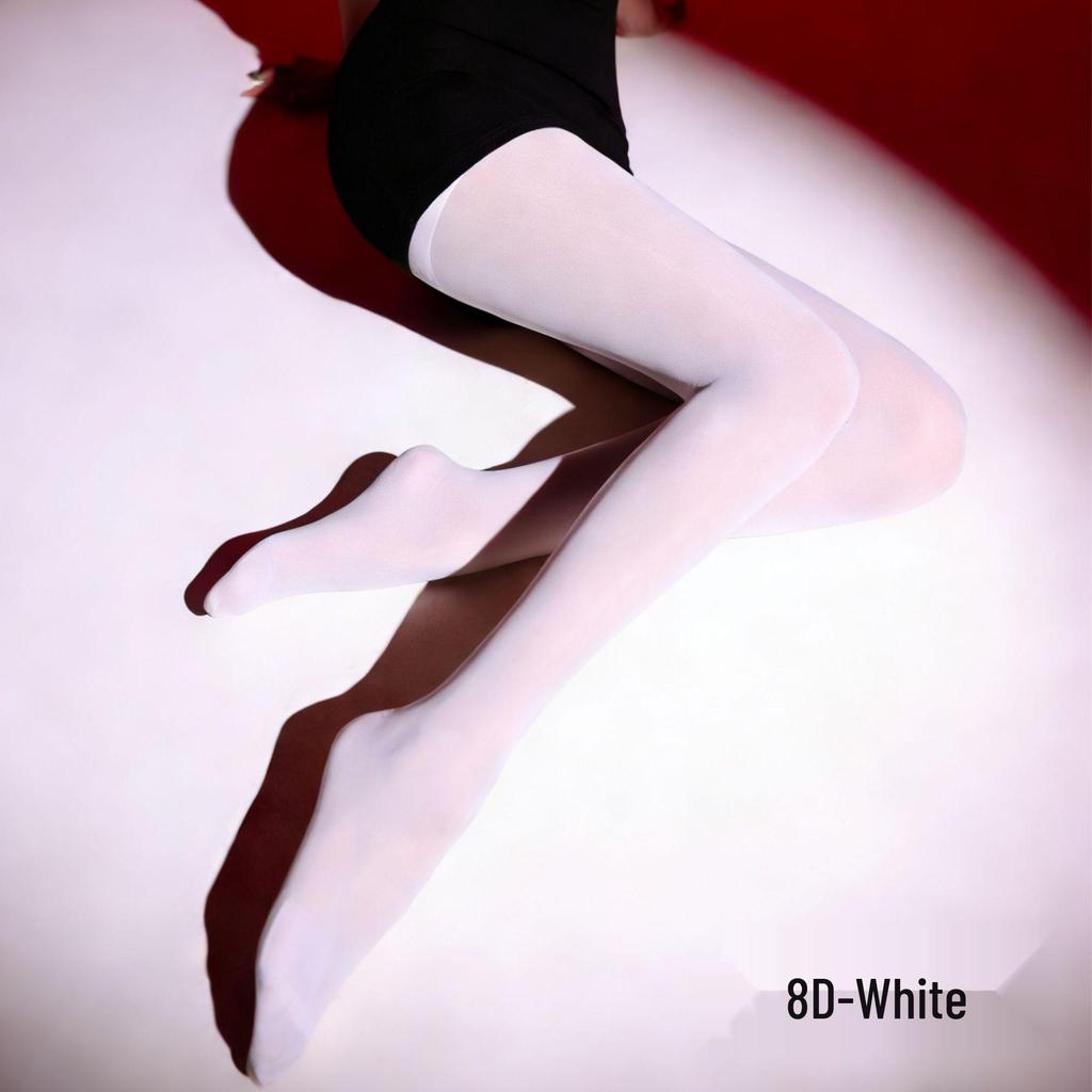 8D Black Silk Horse Oil Gloss Pantyhose, Silky Smooth High Crotch, Plus Size, Super Thin, Anti-Snag Moisturizing Stockings.