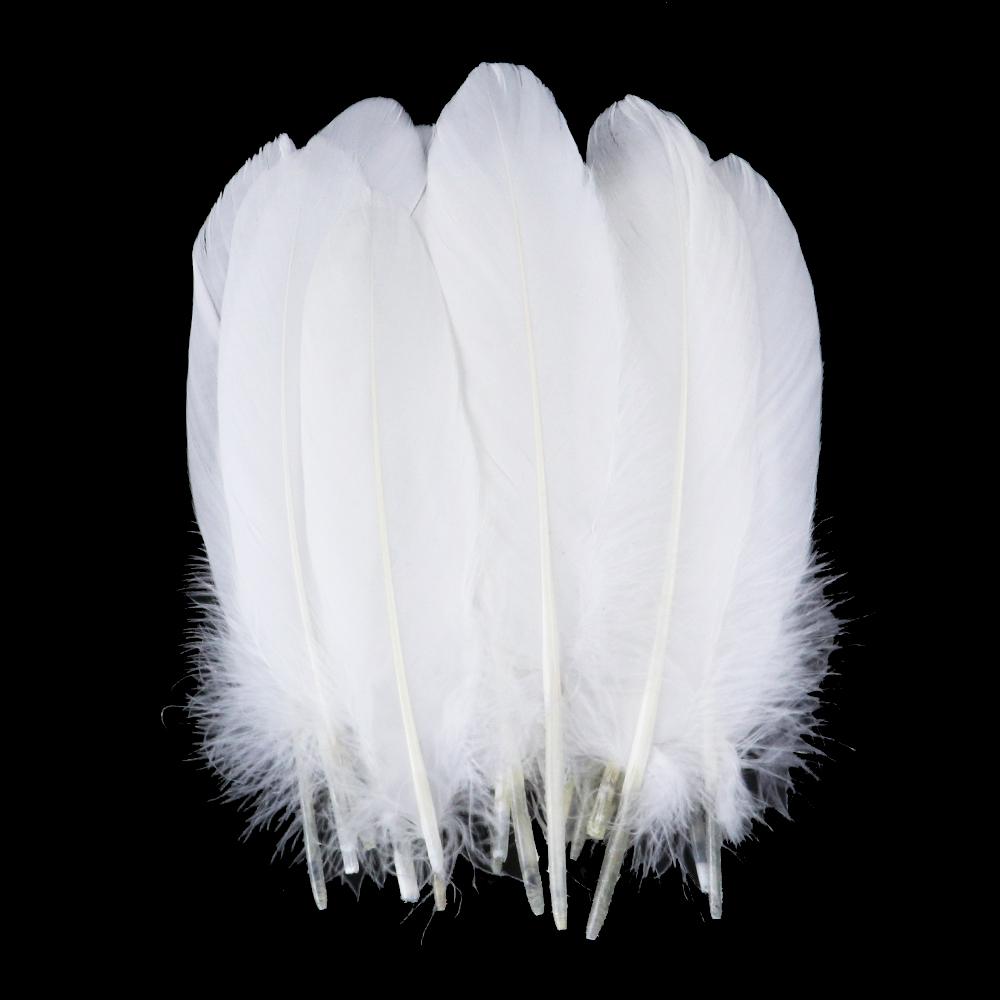 

10 шт. Натуральные гусиные перья для рукоделия, смешанные градиентные гусиные перья, аксессуары для изготовления ювелирных изделий своими руками, декор для вечеринок, ювелирные изделия, плюмаж 10-15cm 10pcs белый