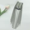 2Pcs Hand-Sewn Shoulder Epaulettes for Formalwear, Pair with Metal Tassels and Angled Tube Rows for Weddings and Ceremonies