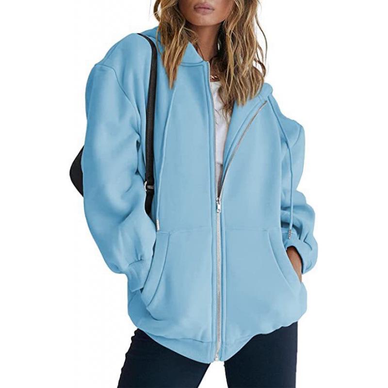 2024 Unisex Plus Velvet Hooded Sweatshirt Cardigan Zipper Windbreaker Casual Top