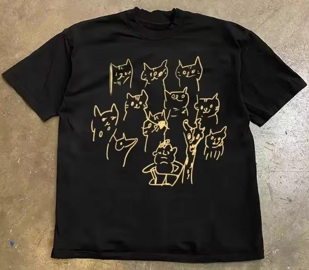 Summer New Pure Cotton Tshirtsuitable For Both Unisex And Unisexprinted Pattern Pure Cotton Tshirt For Casual And Versatile Wear