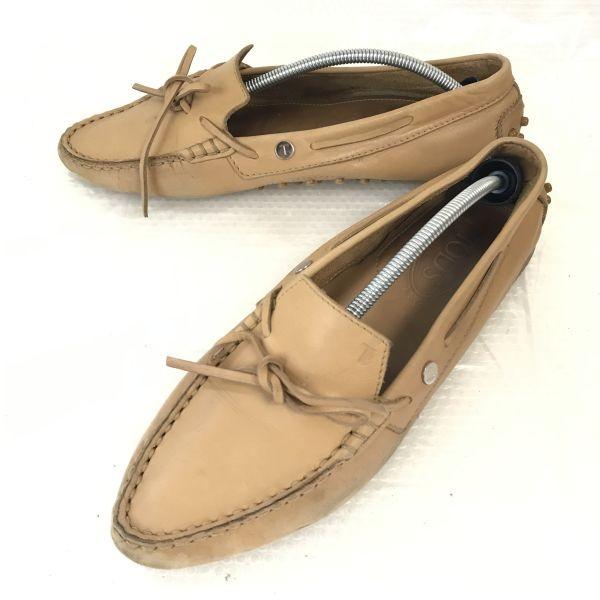 Made in Italy TOD'S Leather Driving Shoes 38.5 24.0-24.5 Brown Shoes(USED)