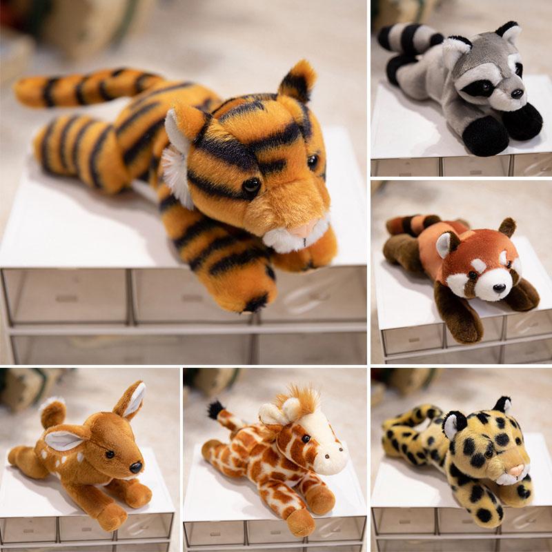 12 Çeşit Peluş Hayvan Oyuncakları Gerçekçi Doldurulmuş Kaplan Aslan Zürafa Fil Panda Yumuşak Simülasyon Peluş Oyuncak Çocuklar İçin Doğum Günü Hediyesi