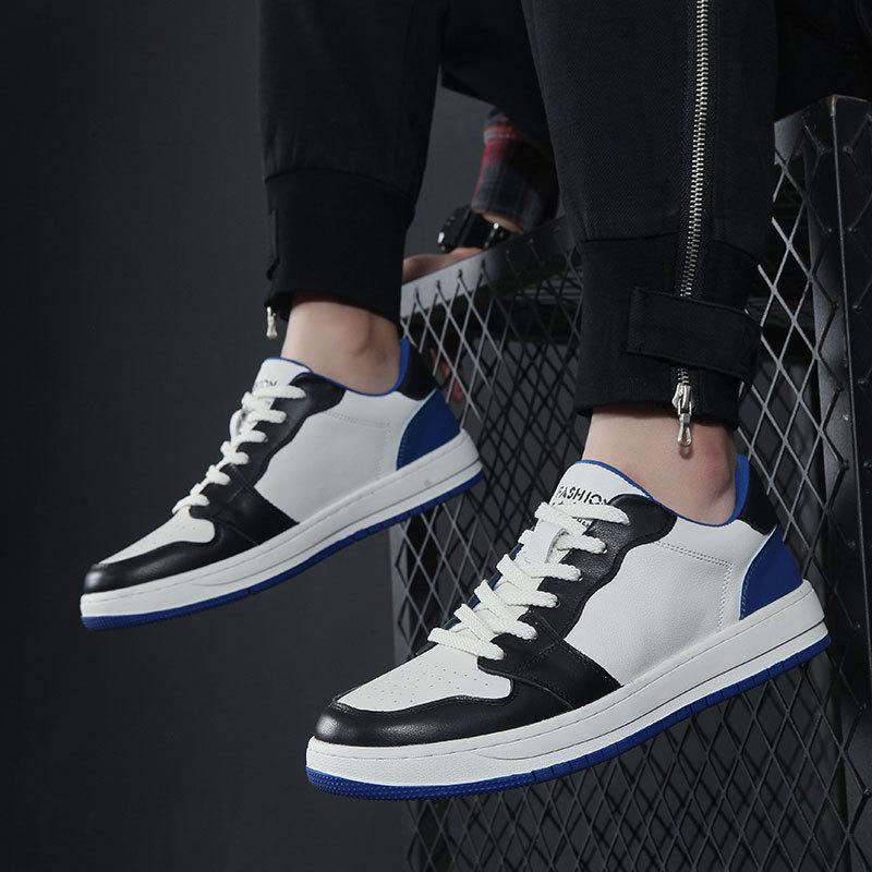 Board shoes men's leather trend sports board shoes low cut breathable casual shoes men's trend