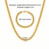 Punk Cuban Link Bracelet Necklace Set 6.5mm Gold Color Stainless Steel Chains for Men Women Dubai Fashion Party Jewelry Sets