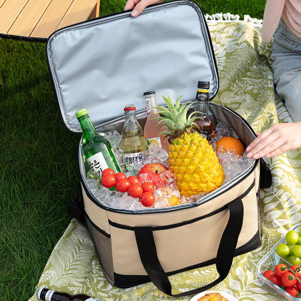 Foldable Large Capacity Insulated Bag - Handheld Cold Storage for Camping & Picnics