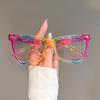 Y2K Irregular Cat Eye Sunglasses Women Men Vintage Luxury Designer Punk Pink Colorful Rivet Shades
