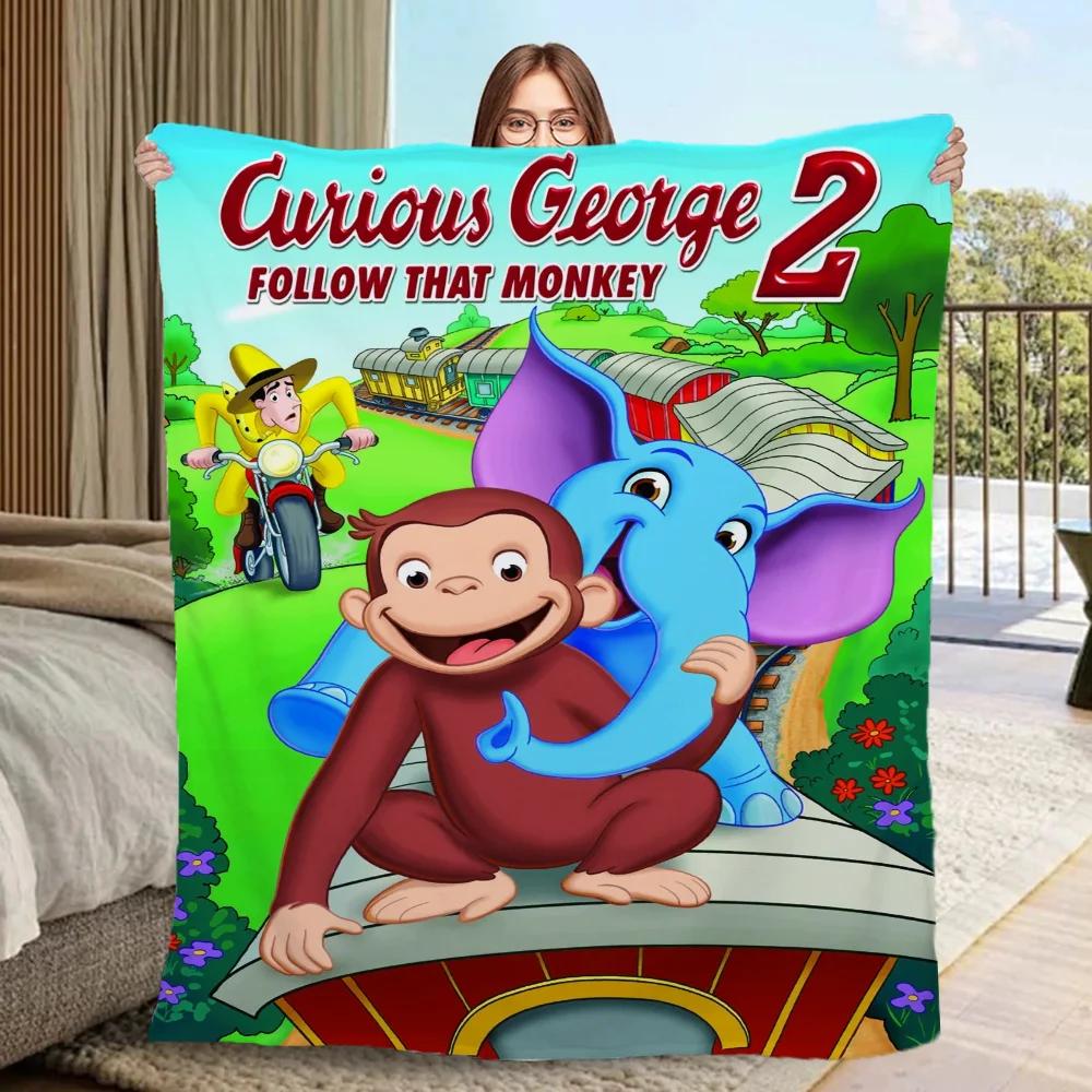 Morbida Coperta per Divani Curious George Coperta Sottile con Imbottitura Calda per Letto Coperte Calde per il Freddo a Quadri Soffice per Casa e Decorazione Cobija