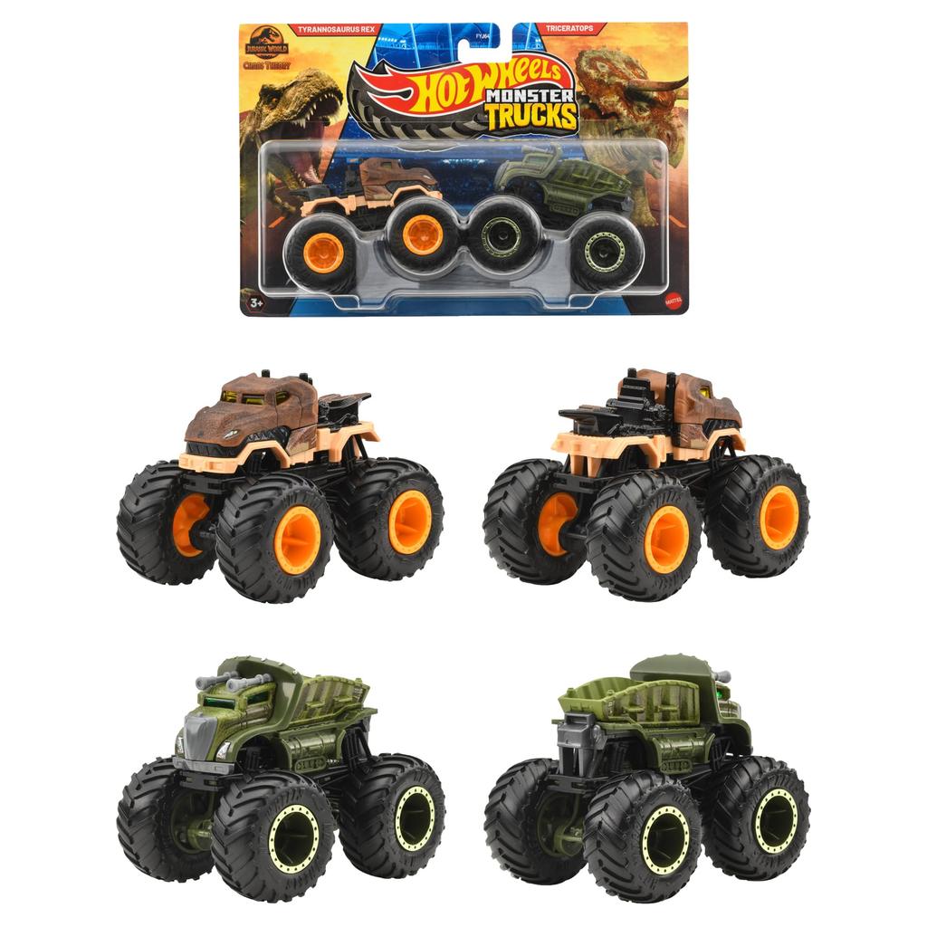 Hot Wheels Monster Truck 1:64 2-Pack Assorted Vehicle Toys, Mini Cars, Set of 8 (2 Cars per Pack), Boxed, Ages 3+, Multi-Purpose, 986T-FYJ64