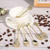 /Set Innovative Vintage Retro Zinc Alloy Spoons Fork Set Cutlery Kitchen Accessory Coffee Spoon Kitchen Tools Vintage Spoon