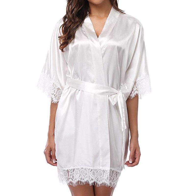Plus Size European & American Ice Silk Erotic Lingerie Bathrobe Pajamas