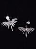 1Pair Fan-Shaped Zircon Earrings, 2-Way Wear Crystal Drop Earrings for Women, Wedding Party Jewelry
