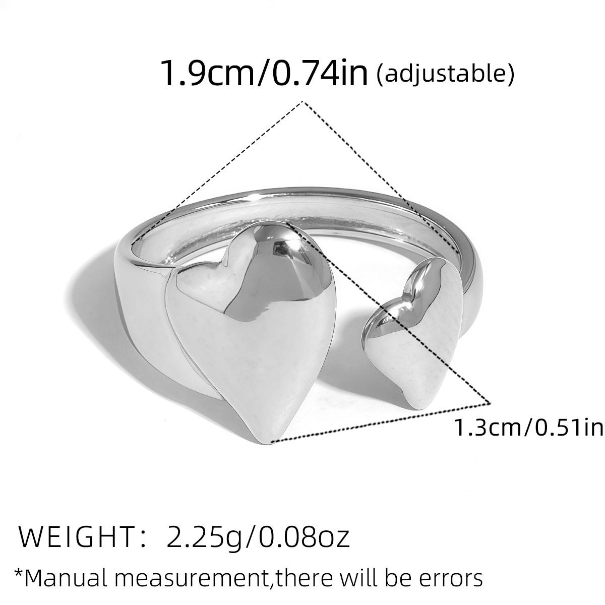 

Stainless Steel Heart Chic Open Rings For Women Unique Fashion Adjustable 18K Gold PVD Plated Zircon Exquisite metal 2026 resizable