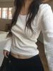 Di Yun Women's Casual Long Sleeve Base Shirt - European & American Style, 2025 Autumn/Winter Collection.