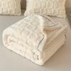 Cozy Milk Fleece Blanket - Soft, Warm, All-Season Cover with Geometric Pattern