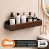 Walnut Corner Bathroom Shelf for Cosmetics, No-Drill Triangle Stand.