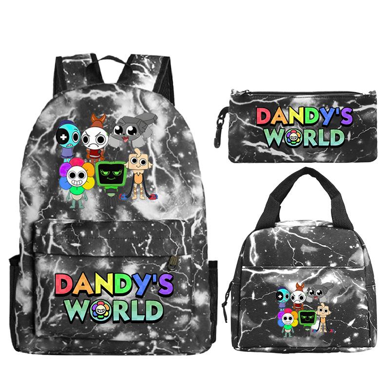New Dandy's World Game Merchandise Cartoon Printing Student Schoolbag Foreign Trade Pencil Bag Meal Bag Set