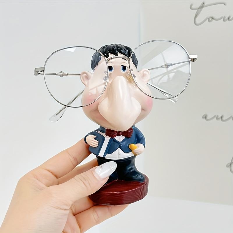 Cute Teacher Glasses Holder Stand - With Expressive Eyes & Nose, Stable Base Desk Organizer for Home Office Optical Store Decorative
