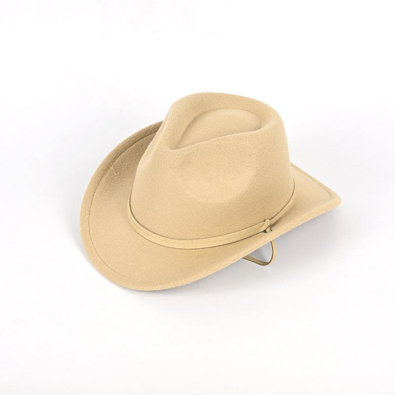 Hot-selling men's and women's children's top hats Western cowboy hats Integrated brim Single-sided large brim