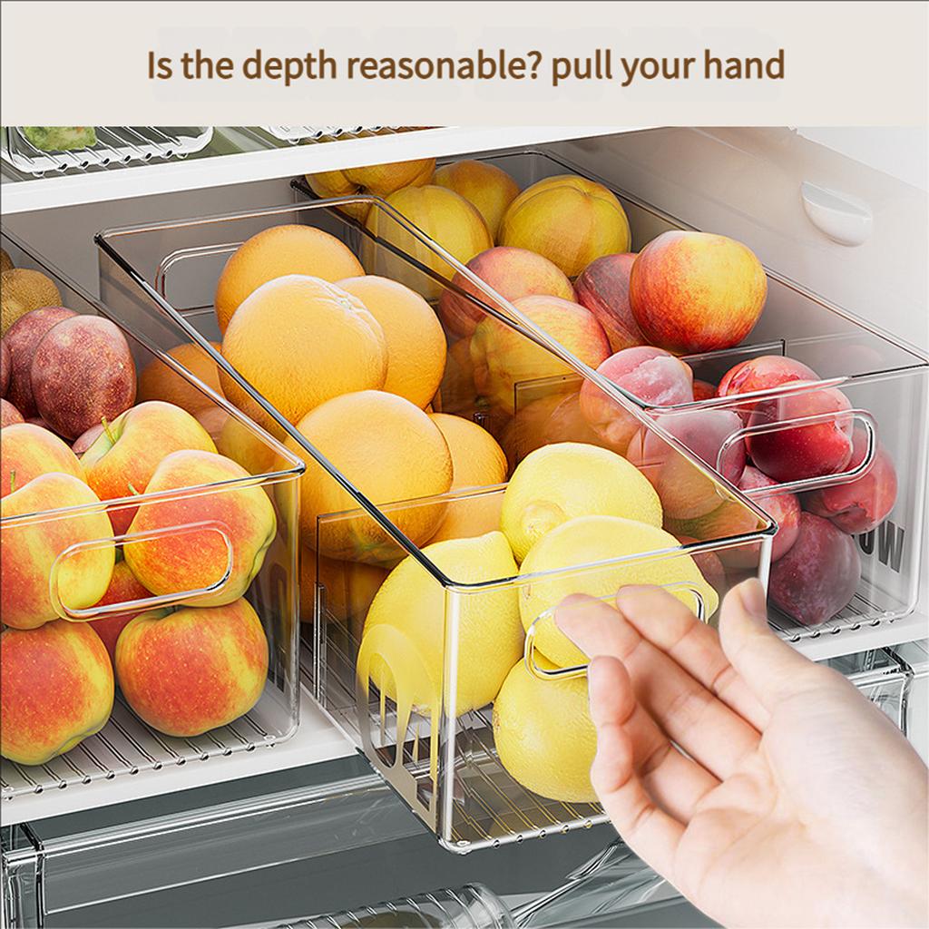 Food Grade Storage Container for Refrigerator Organization Transparent Stackable Kitchen Fridge Storage Bin