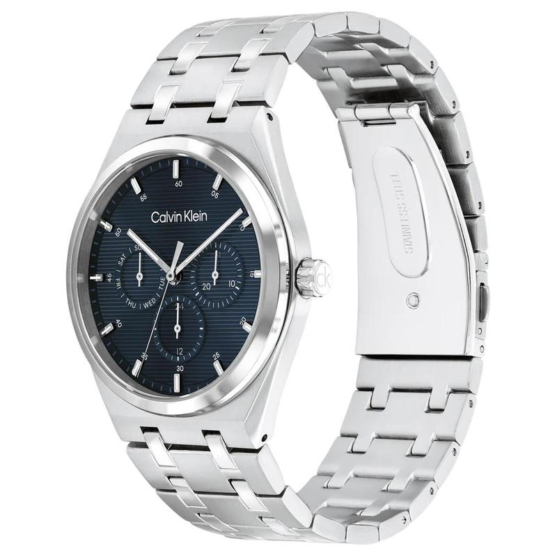 Calvin Klein Watch Quartz Movement Stainless Steel Strap 39mm Blue Dial Men's Watch 30 Meters Waterproof 25200520