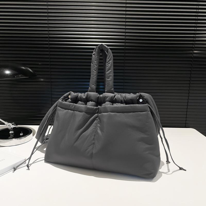 IELGY Casual Nylon Cloth Drawstring Soft Quilted Handbag Lightweight Simple Cotton Bag Large Capacity Crossbody