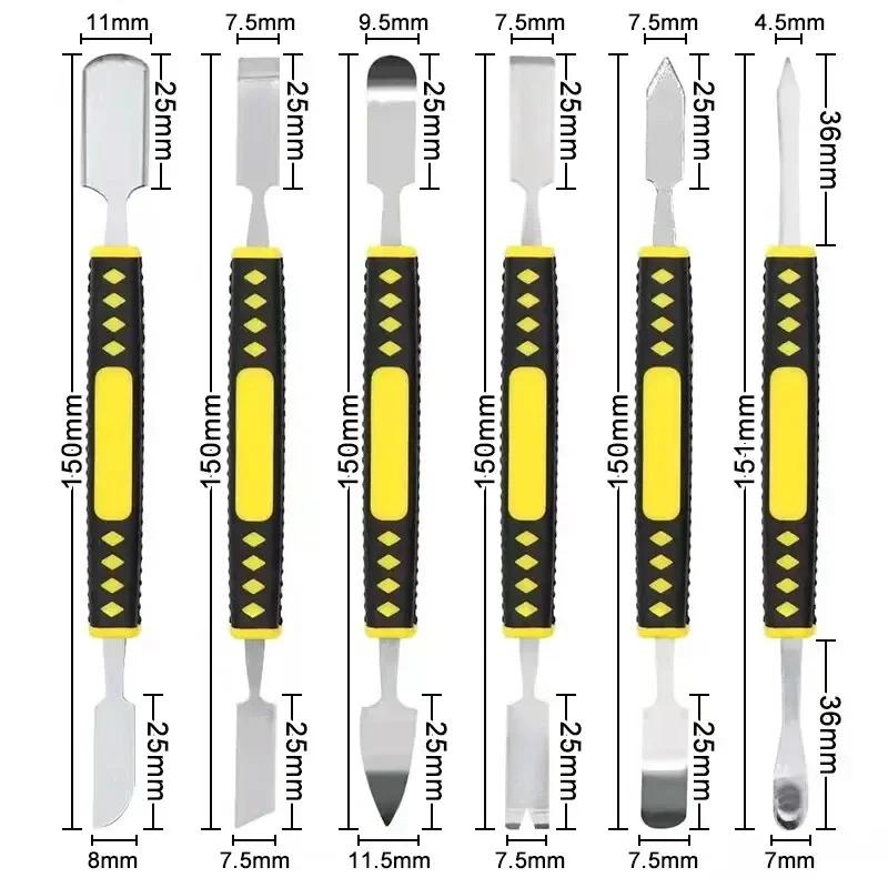 6 In 1 Pry Bars Repair Tools Hardened Claw Nail Double-Head Disassembly Battery Screen Frame Flat Pry Bar For Mobile Phone PC