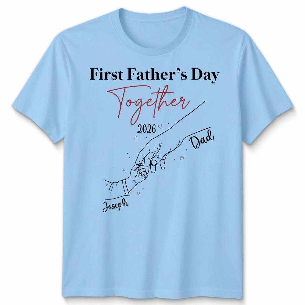 First Fathers Day Matching Unisex Tshirt Daddy Fistbump Apparel S