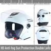 Universal All-Season Electric Helmet with Anti-Fog & Warmth, Dual Visors, for Men & Women