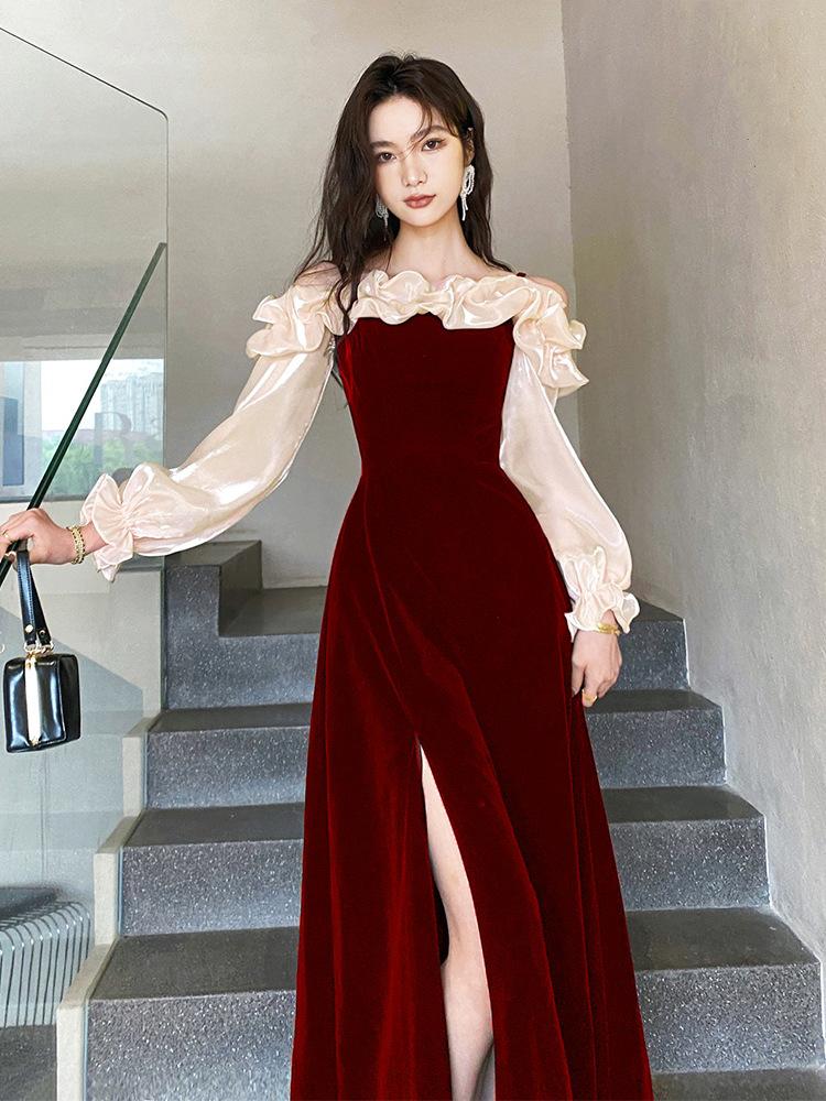 Toast Dress Bride New Wedding Banquet Temperament Red Evening Dress Dress High-end Light Luxury High-end Engagement