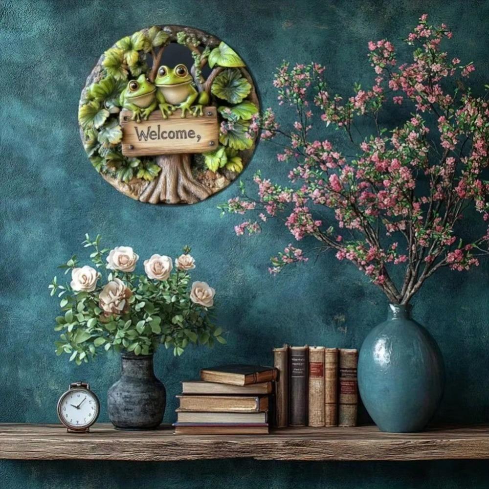 Modern Round Metal Wall Art Durable Easy Clean Home Office Decor Gift