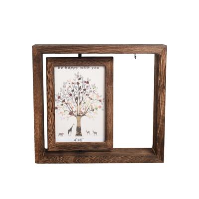 Dřevěný fotorámeček Kreativní 360° otočná ozdoba Dárky ke Dni matek Narozeninové dárky Pro 4x6