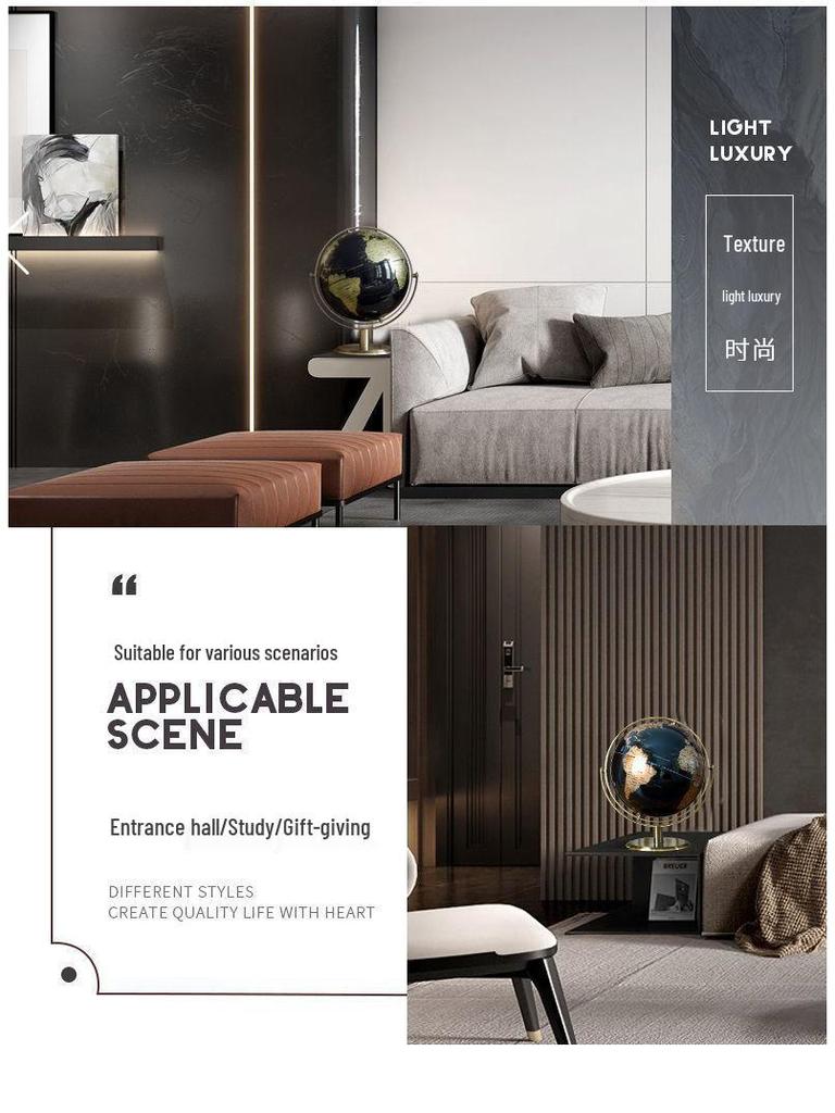 Light Luxury Globe Ornament for Office & Living Room Decor